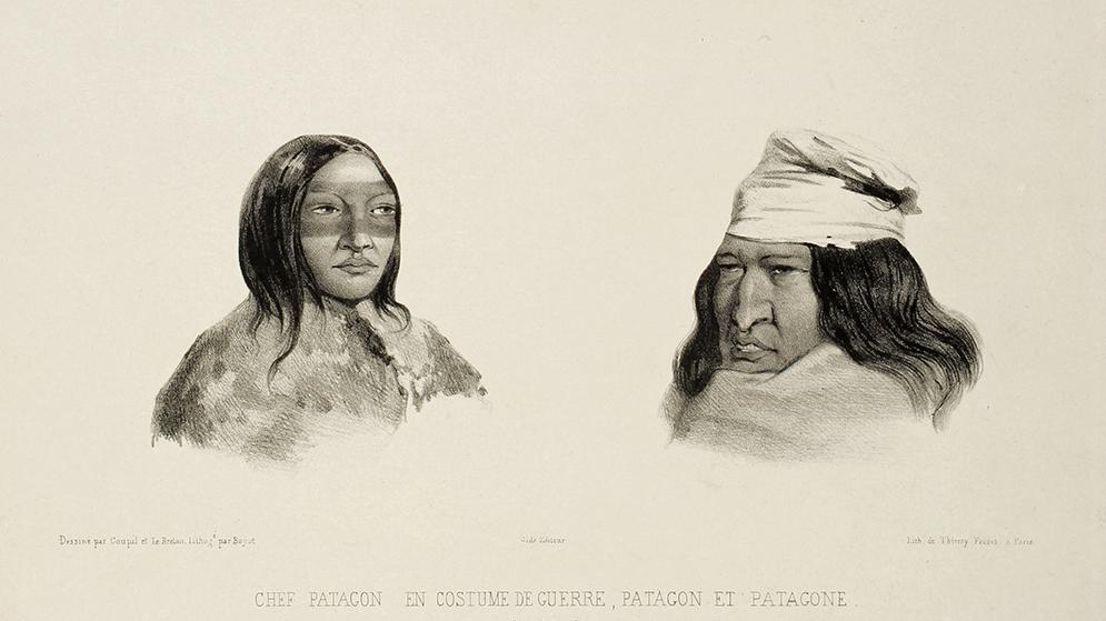 Ilustraciones del paso de los expedicionarios por el estrecho de Magallanes y su estadía en la Patagonia