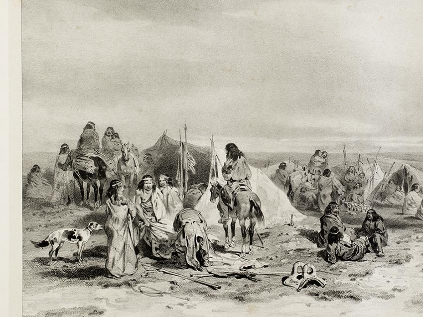"Campamento de patagones en puerto Peckett"