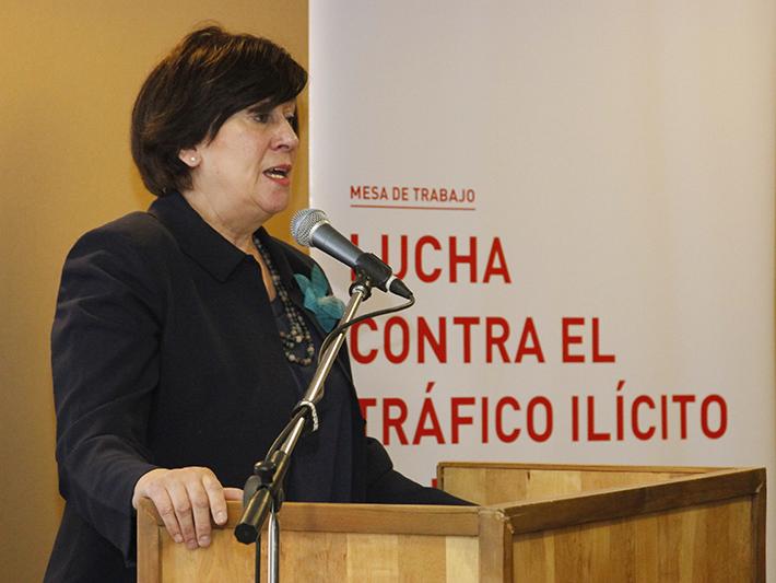 Sra Lina Nagel, coordinadora Mesa de trabajo de lucha contra el tráfico ilícito de bienes patrimoniales.