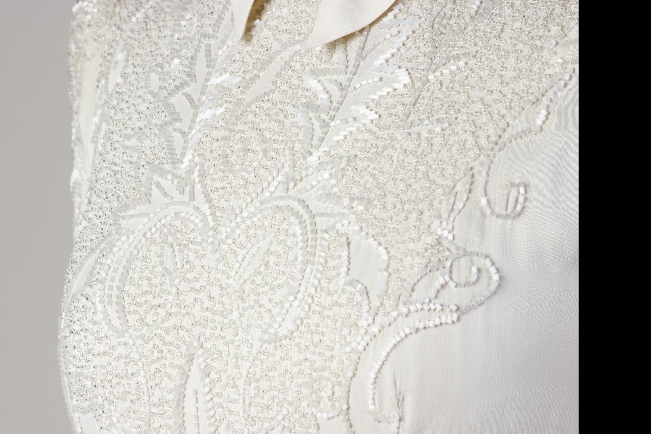 Detalle vestido de novia de la casa de alta costura "Maison Carrau", Argentina.