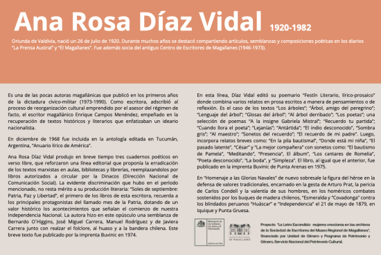 La Letra Escondida, Ana Rosa Díaz Vidal