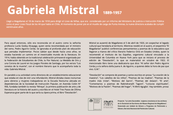 La Letra Escondida, Gabriela Mistral 