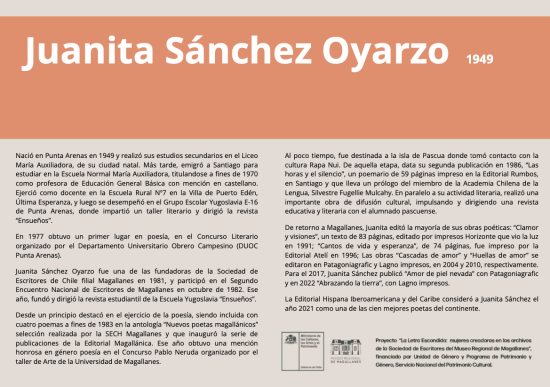 La Letra Escondida,  Juanita Sánchez Oyarzo