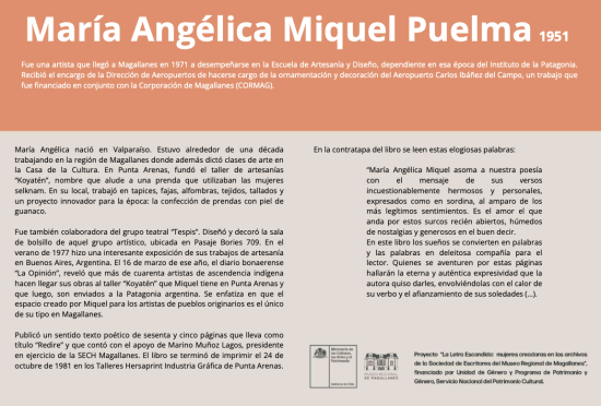 La Letra Escondida,  María Angélica Miquel Puelma 