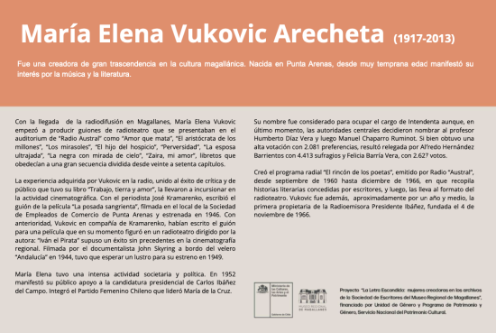 La Letra Escondida, María Elena Vukovic Arecheta 