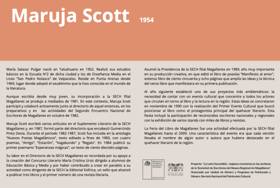 La Letra Escondida, Maruja Scott 1954