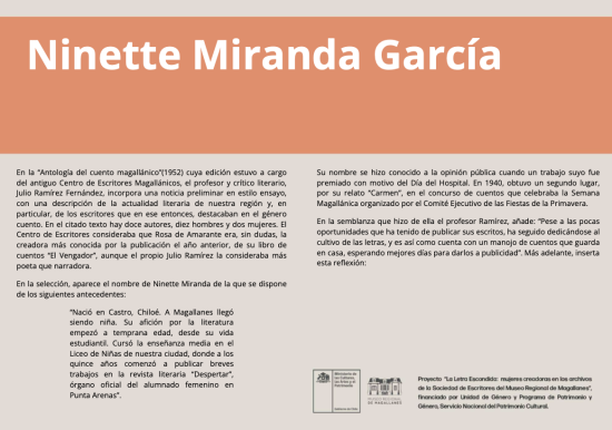 La Letra Escondida,  Ninette Miranda García
