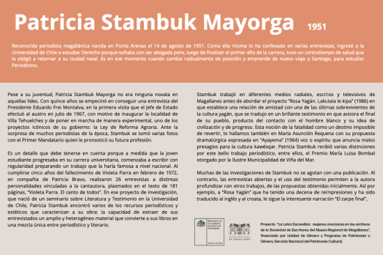 La Letra Escondida, Patricia Stambuk Mayorga 
