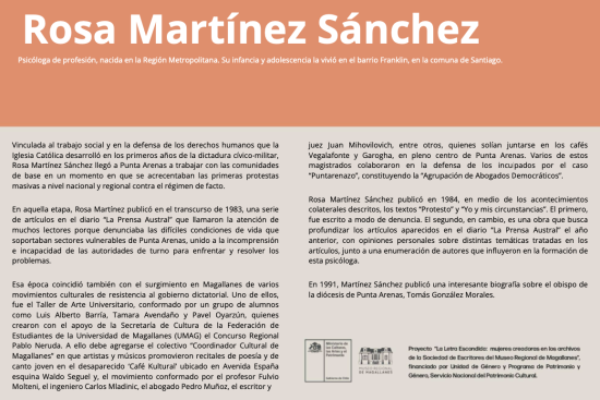 La Letra Escondida, Rosa Martínez Sánchez