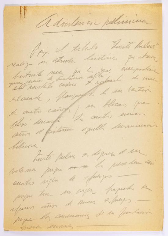 Documentos para la escritura de la primera edición del libro Fuerte Bulnes (1943)