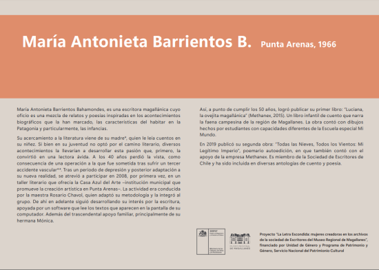 La Letra Escondida, María Antonieta Barrientos B.