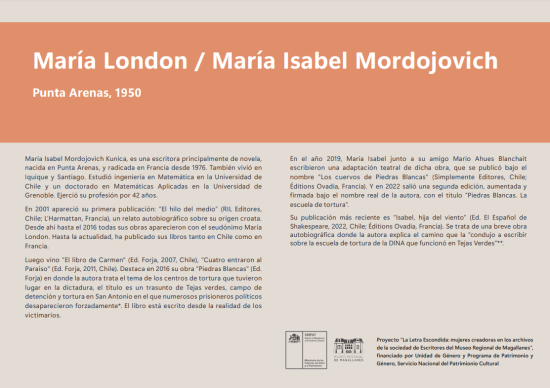 La Letra Escondida, María London / María Isabel Mordojovich