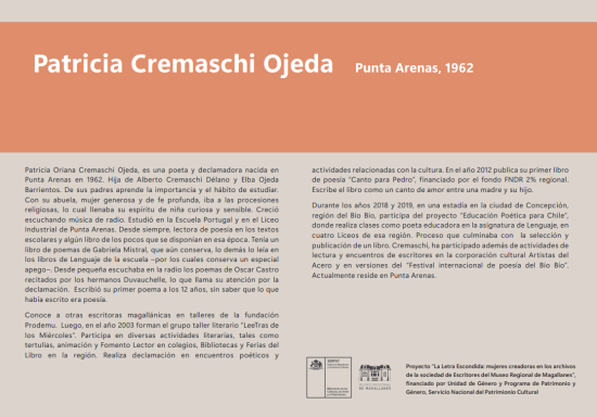La Letra Escondida, Patricia Cremaschi Ojeda