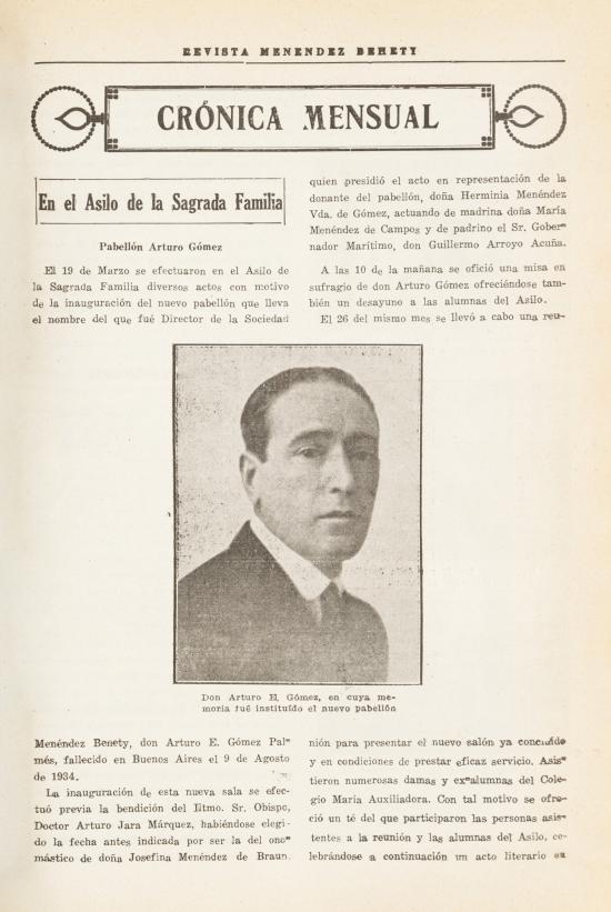 Revista Menéndez Behety. Tomo XIII, núms. 145-156, año 1936 (fragmento)