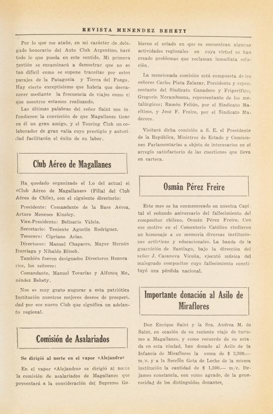 Revista Menéndez Behety. Tomo IX, núms. 97-108, año 1932 (fragmento)