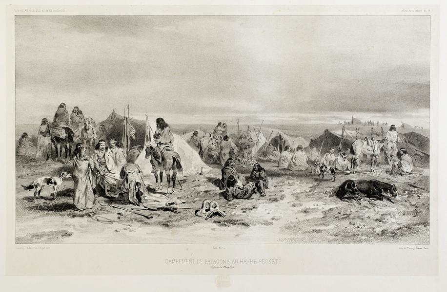 "Campamento de patagones en puerto Peckett" "Campamento de patagones en puerto Peckett"