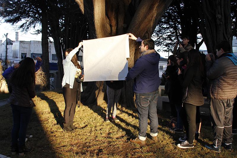 Trabajo de iluminación en exterior