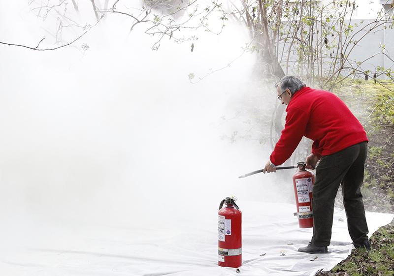 Luis Aravena en el ejercicio práctico