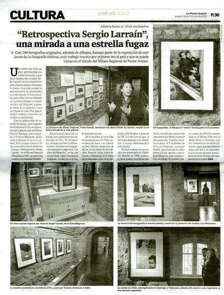 Reportaje diario La Prensa Austral de Sergio Larraín de exposición en el Museo
