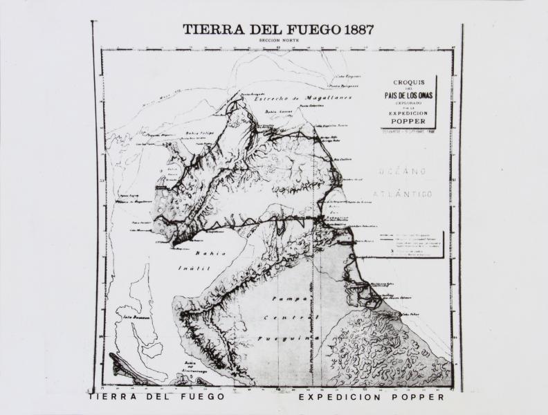 Croquis mapa expedición a la Isla Grande de Tierra del Fuego, 1886 Croquis mapa expedición a la Isla Grande de Tierra del Fuego, 1886