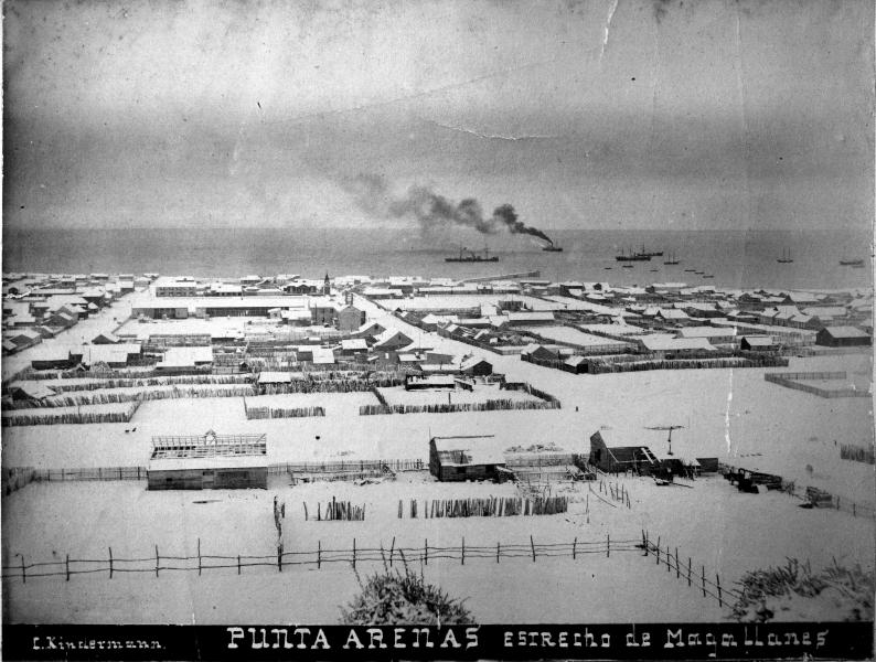 Vista de Punta Arenas nevado Vista de Punta Arenas nevado