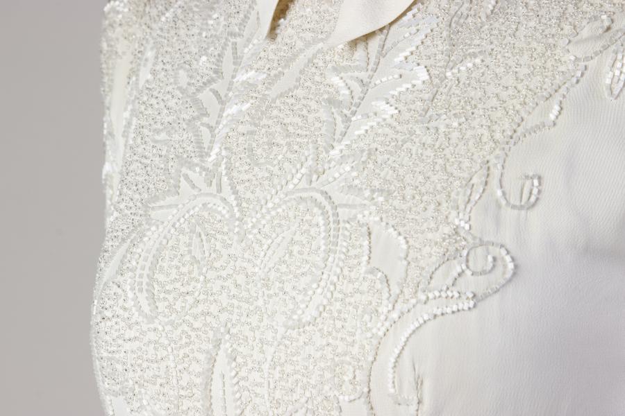 Detalle vestido de novia de la casa de alta costura &quot;Maison Carrau&quot;, Argentina.